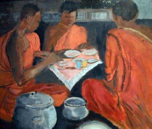 Stols - Figures at the table - An intriguing oil painting - Take a look